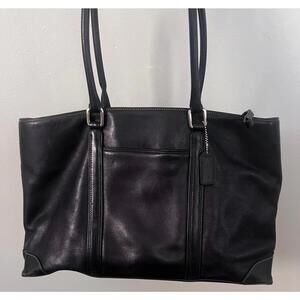 Coach Hamptons 7515 Black Leather Business Tote Handbag XL - Excellent Condition